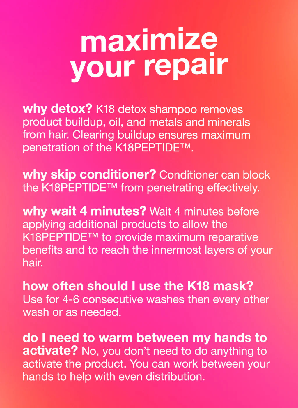 K18 leave-in molecular repair hair mask